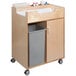 A Whitney Brothers wooden baby changing cabinet with easy access.