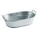 An American Metalcraft oval galvanized metal tub with handles.