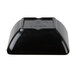 A black rectangular Carlisle ramekin with a logo on it.