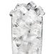 a glass with ice cubes