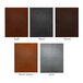 A group of H. Risch Inc. Tamarac menu covers in different colors of leather.