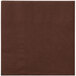 A Hoffmaster chocolate brown paper napkin with a square design.