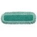 A green Rubbermaid microfiber fringed dust mop pad.