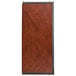 A brown leather rectangular menu cover.