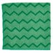 A green cloth with a black zigzag pattern on a white background.