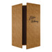 A customizable gatefold style menu cover with a wicker pattern and 'Lilka Bakery' text on the front.