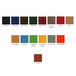 A color chart with red and green fabric swatches.