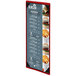 A Menu Solutions customizable menu board on a table with a burger and fries.
