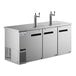 A stainless steel Avantco beer dispenser with two double taps.