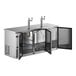 A stainless steel Avantco beer dispenser with two double tap towers.