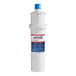 A white Assure Parts water filter cartridge with a red and blue label.