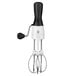 a black and white hand mixer