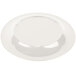 A white Carlisle melamine plate with a round rim.