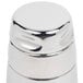 A close-up of a Vollrath stainless steel cobbler cocktail shaker on a counter.