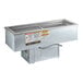 A Delfield stainless steel narrow drop-in refrigerated cold food well on a counter.