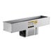 A Delfield stainless steel narrow drop-in refrigerated cold food well with rectangular metal pans.