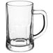 a clear glass mug with a handle