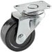 A black Regency swivel plate caster with a silver metal wheel.