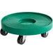 A green Regency keg dolly with black casters.