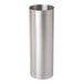 A silver stainless steel thimble measure with a white background.