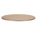 A Bon Chef Flex-X oak round dining height table top on a round wooden table.