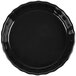 A black fluted china quiche dish.