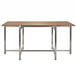 A Bon Chef oak rectangular table top with metal legs.