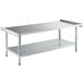 A Steelton stainless steel equipment stand with undershelf and galvanized legs.