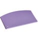 A purple plastic bowl scraper with a straight edge.