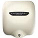 A bone white Excel XLERATOReco hand dryer with black text.