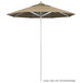A California Umbrella Sunbrella Rodeo outdoor table umbrella with a beige canopy and an aluminum pole.