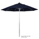 A California Umbrella ALTO 908 blue umbrella with a silver metal pole.