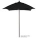 A black California Umbrella ALTO 604 square outdoor umbrella with a pole on a white background.