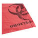 A red high density plastic bag for biohazard waste with black text.