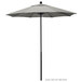 A California Umbrella with a Sunbrella Oceanside canopy on a white pole.