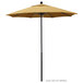 A California Umbrella Oceanside Sunbrella canopy on a black pole.