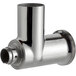 A silver metal pipe with a nozzle on the end.