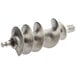 A stainless steel Backyard Pro Butcher Series #32 grinder auger, a spiral pipe with a screw on the end.