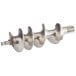 A stainless steel spiral auger with a metal screw.