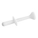 A white plastic plunger designed for use with Backyard Pro Butcher Series BSG22 and BSG32 meat grinders.