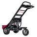 a black and red hand truck