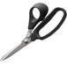 a pair of scissors with a black handle