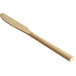 An almond polycarbonate knife with a wooden handle.