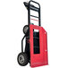 A red and black Magliner motorized hand truck with 13" pneumatic wheels.