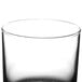 An Arcoroc Islande rocks glass with a black rim on a white background.