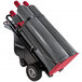 A black and red Magliner motorized cart with cylinders on it.