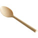 A close-up of a long thin beige Design Specialties polycarbonate spoon.