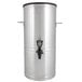 A silver container with a black handle, Bloomfield 5 gallon iced tea dispenser.