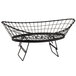 A black metal Tablecraft Grand Master Transformer oblong basket with a handle.