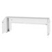 A clear plastic shelf with a metal base.